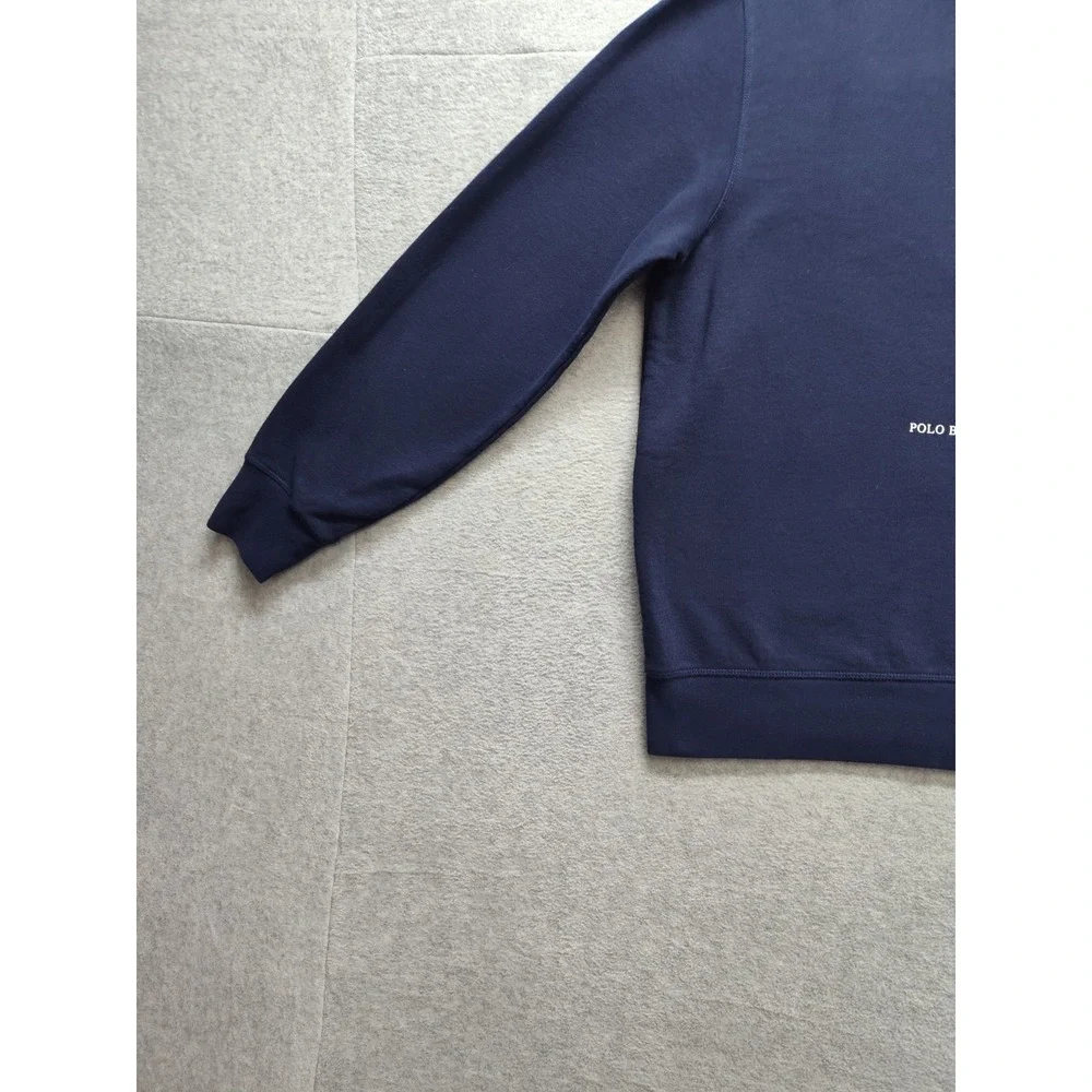 Polo Golf Ralph Lauren Men Sweatshirts L Navy Blue Bear Print Crew Neck Active